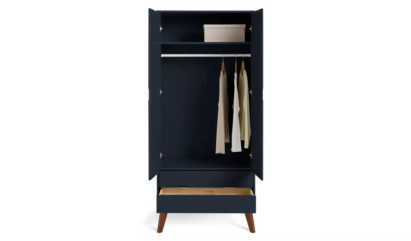 Habitat Pimlico 2 Door 2 Drawer Wardrobe - Blue